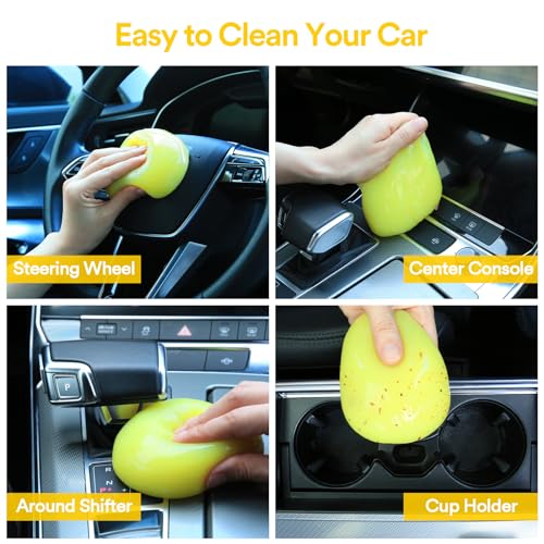 PULIDIKI Car Cleaning Gel Detailing Kit Clean Putty Gel Reusable Auto Detail Tools Car Slime Cleaner Cleaning Supplies, Dust Remover Gifts for Men Women Yellow - color: Yellow