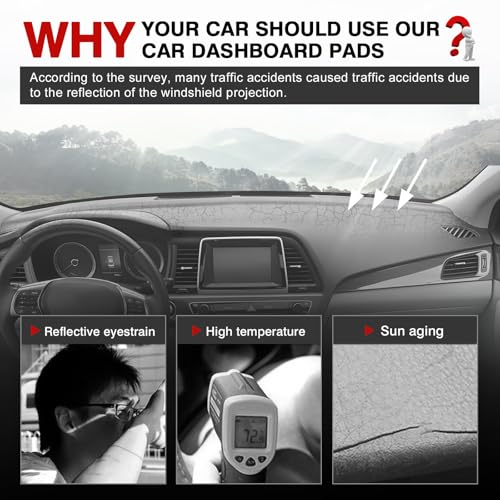 Autorder Dashboard Cover Mat for Hyundai Sonata 2015-2019 Accessories Dash Cover Upgrade Velvet Dash Mat Sunshade Glare UV Rays Protector - size: 2015-2019 Hyundai Sonata