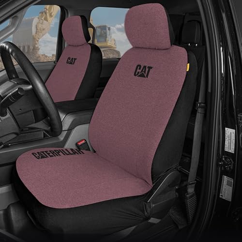 CAT CozyBlend Car Seat Covers, Burgundy Heather - Premium Jersey Fabric Seat Covers for Cars Trucks SUV, Breathable Cotton Car Seat Covers Front Seats Only, Universal Fit Automotive Interior Covers - color: Burgundy