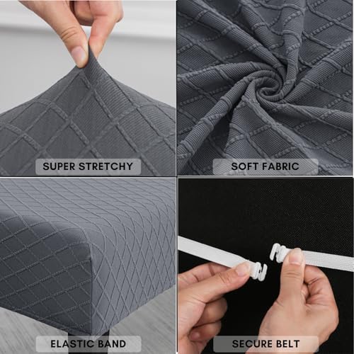 SPRINGRICO Stretch Dining Bench Cover, Removable Bench Slipcover Washable Bench Seat Protector Rectangle Bench Cover for Dining Room, Living Room, Bedroom, Kitchen (S2-Dark Gray) - color: S2-dark Gray