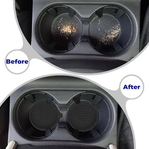 4 PCS Car Cup Coasters, Universal Cup Holder Coaster for Car, Car Accessories Interior for Women and Man, Bling CupHolders Insert for Women Non-Slip Silicone Car Cup Holder Coasters