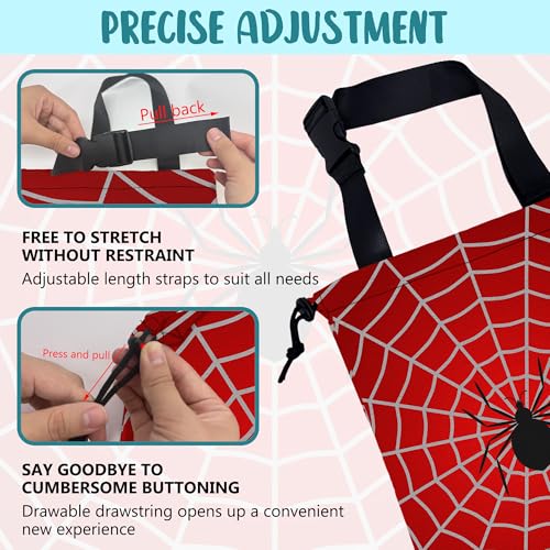 Car Garbage Bag Spider on Spider Web Drawstring Car Trash Bag Hanging for Back Seat with Adjustable Buckle Canvas Vehicle Trash Can Easy-to-Install - color: Spider on Spider Web