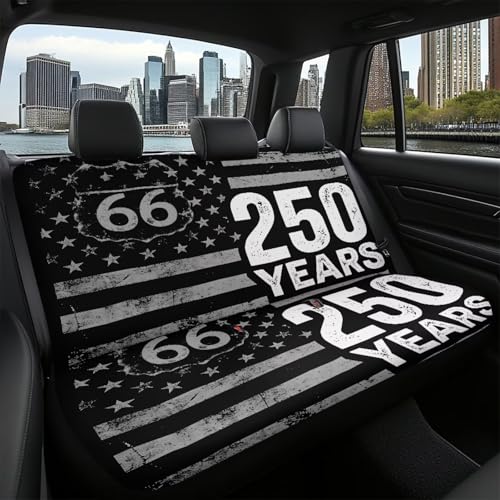 AFPANQZ Car Seat Cover for Rear Bench Seat, 250 Years Print Automotive Back Seat Protector Dogs Pets Seat Cushion for Trucks Vans SUVs Universal Fit - color: 250 Years Print