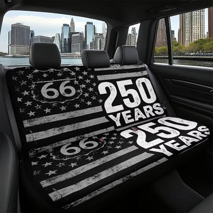 AFPANQZ Car Seat Cover for Rear Bench Seat, 250 Years Print Automotive Back Seat Protector Dogs Pets Seat Cushion for Trucks Vans SUVs Universal Fit - color: 250 Years Print