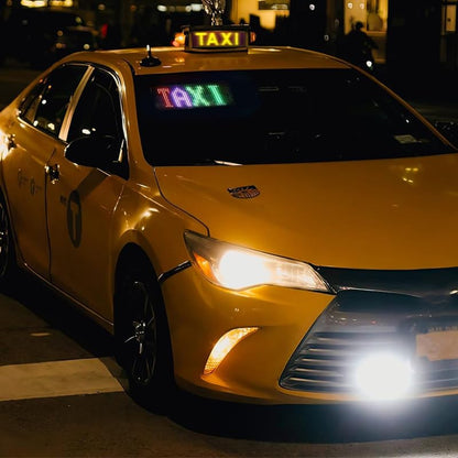 LED Sign for Car Taxi, 7''x3'' Flexible LED Matrix Panel USB 5V Bluetooth APP Control DIY Programmable Scrolling Display, Custom Neon Sign for Windshield Motor Party Festival Bar Store Business Advertising