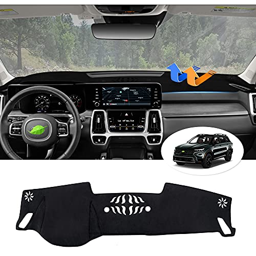 Autorder Dashboard Cover Mat for Kia Sorento 2021-2026 Accessories Dash Cover Flannel Dash Mat Sunshade Glare UV Rays Protector(Not 12.3 inch Navigation) - size: 2021-2026 Kia Sorento