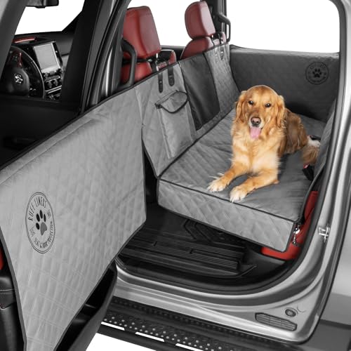 Ruff Liners XL Back Seat Extender for Dogs, Gray – As Seen on Shark Tank – Flat Bridge Platform for Full-Size Trucks, Stable Base, 400lb Support, Waterproof – Rigid Back Seat Cover for Dogs - color: Gray, size: XL - Full-Size Trucks