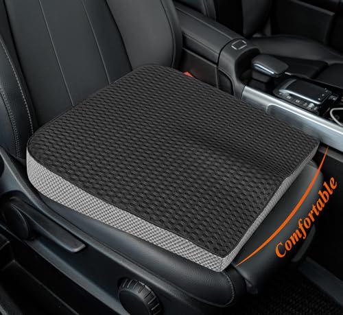 kingphenix Premium Car Seat Cushion, Memory Foam Driver Seat Cushion to Improve Driving View- Coccyx & Lower Back Pain Relief - Seat Cushion for Car, Truck, Office Chair (4D Mesh Classic Black) - color: 4d Mesh Classic Black