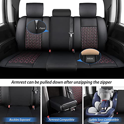 Nilight Car Seat Covers Custom Fit 2009-2024 Ram 1500 and 2010-2024 2500 3500 Crew Cabs Mega Cab Waterproof Faux Leather Cushion for Pickup Truck (Full Set, 2 Front and 3 Rear Seats) - color: Full Sets 5 Seat, style: Dodge Ram 2009-2024