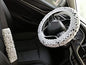 YDM Flower Steering Wheel Cover, Universal Fit, 15 Inch, Crochet, Sunflower Pattern, Customizable Color, Car Accessory - color: C A+ 2 belt cover