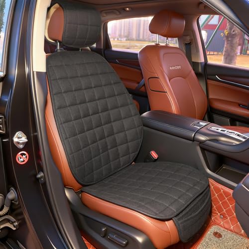 Linen Car Seat Covers, Bottom Seat Covers for Car,Car Seat Cushion,Car Seat Pad[Black] - color: Plaid Black