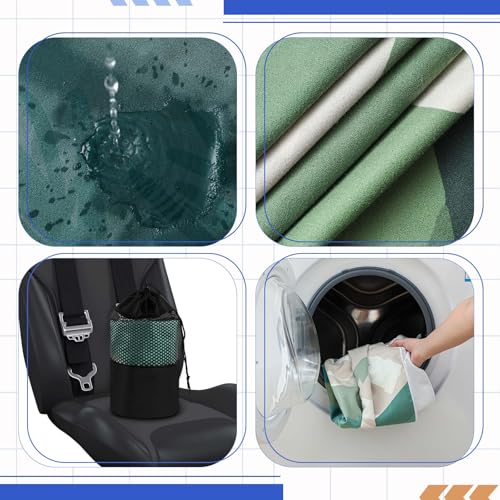Hahafelt Car Seat Towel Covers with Storage Bag, 63 x 32 Inch Universal Non Slip Waterproof Sweat Protector for Car Truck, Gym Swimming Running, Machine Washable(2 Pack,Yosemite) - style: Yosemite