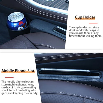 2 Pack Car Seat Gap Filler with Storage Box,Fill the Gap Between Seat and Console,Car Console Gap Filler,Prevent Things from Dropping,Convenient to Storage Keys and Phone(Black) - color: Black3