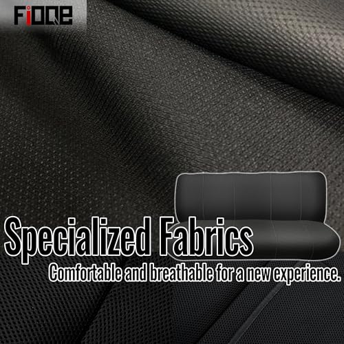 Custom Fit Bench Seat Covers for Chevy 1973-1999 C/K Series Trucks Full Size Classic Trucks, Sandwich Air Mesh Fabric & Soft Foam Lining Without Headrests - Black - size: Heavy-Duty Sandwich Composite Fabric