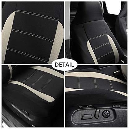 AUTOYOUTH Auto Car Front Seat Covers Bucket Seat Cover Automotive Universal Fit for Sedan Truck Trend Car Accessories - Beige - color: Beige