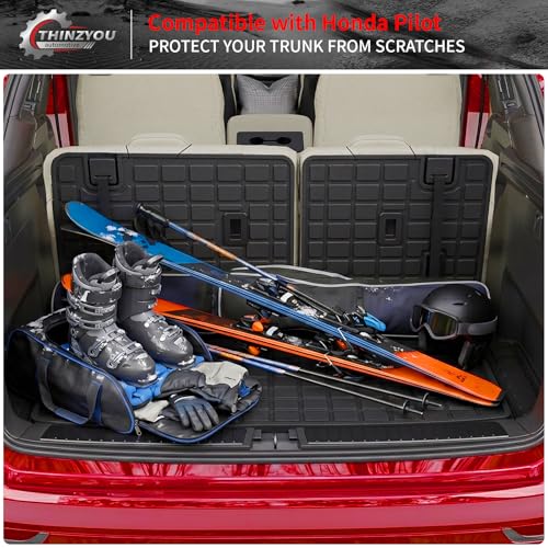 Trunk Mat Compatible with 2023-2026 Honda Pilot Cargo Mat Cargo Liner Trunk Liner Back Seat Cover Protector TPE All Weather 2025 Pilot Accessories (Trunk Mat with Backrest Mat) - style: For Honda Pilot | 2023-2026
