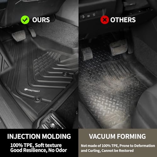Floor Mat Custom Fit Tacoma Double Cab 2024 2025 2026, All Weather TPE Floor Mats for Toyota Tacoma Front Row, 2-pc Cargo Liner(Black) - color: Front Row Mats (Black)