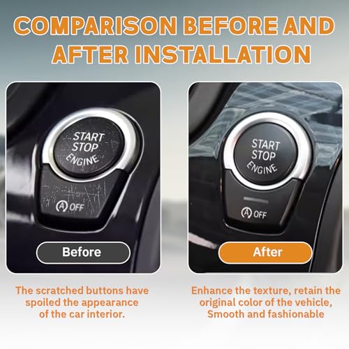 Black Chromed Electronic Parking Brake Handbrake Switch Button Cover Compatible with BMW 5 6 7 Series F10 F07 F12 F01 handbrake Button Cover Patch Compatible with BMW Accessories - color: Black Start Cover(For f10)