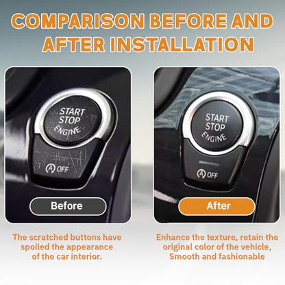 Black Chromed Electronic Parking Brake Handbrake Switch Button Cover Compatible with BMW 5 6 7 Series F10 F07 F12 F01 handbrake Button Cover Patch Compatible with BMW Accessories - color: Black Start Cover(For f10)
