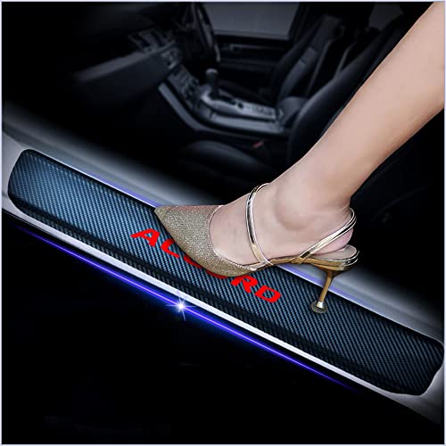 4Pcs Car Door Sill Protector for Accord, Carbon Fiber Anti-Scratch Guard for Accord Accessories - Self-Adhesive Car Door & Sill Protector -RED - color: RED