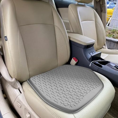 Gel Car Seat Cushion, Soft Cooling Honeycomb Non-Slip Vehicle Seat Bottom Mat for Long Sitting, Breathable Automotive Interior Chair Pad to Reduce Sweat, Universal for Truck SUV RV (Gray) - color: Gray
