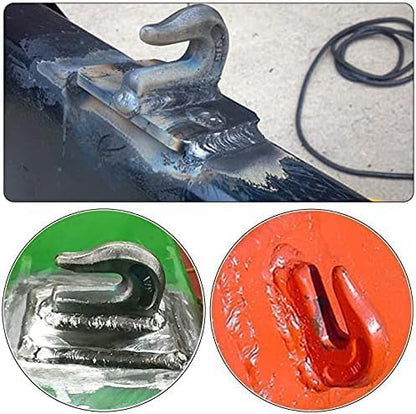 6Pack 3/8'' Weld-On Forged Clevis Grab Chain Hooks, Heavy Duty Forged Grade 70 Grade Utility Hook -6600 LBS Capacity Weldable for Trailer Truck,Rigging,Car,SUV,Tractors Loader Bucket
