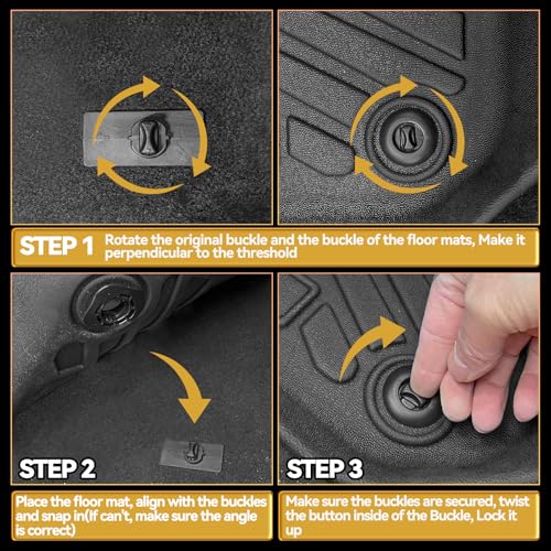 Naibeve Floor Mats for 2024-2026 Toyota Grand Highlander 7 Seats (2nd Row Bucket Seats) - All Weather Floor Mats & 2nd Row Backrest Mats & Trunk Mat with Backrest Mats & Door Sill Guards Accessories - size: 7)Grand Highlander 7 Seats|2024-2026