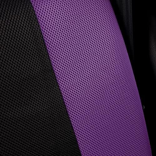 Flying Banner car seat Covers Full Set All Air Mesh Breathable Man Lady Airbag Compatible Rear Bench Split 40/60 50/50 60/40 Truck Pick Up (Full Set - Low Back, Black Gray Purple) - color: Black Gray Purple