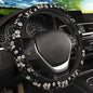 Black and White Daisies Elastic Steering Wheel Cover, Non-Slip Breathable Neoprene Steering Wheel Covers, Women Pink Car Accessories, Universal 15 Inch Fit Auto, Suvs, Truck - color: Black White Daisy