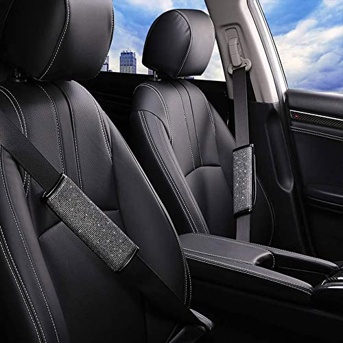 Bling Bling 2PCS Car Safety Belt Covers - Crystal Diamond Seat Belt Shoulder Pads for Women or Girls (Silver) - color: Silver