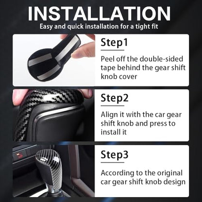 Car Interior Gear Shift Knob Cover Accessories for Mazda CX-5 3 6 CX-3 CX-9 2014-2023 Auto Trim Protector Cap-Carbon Fiber Grain