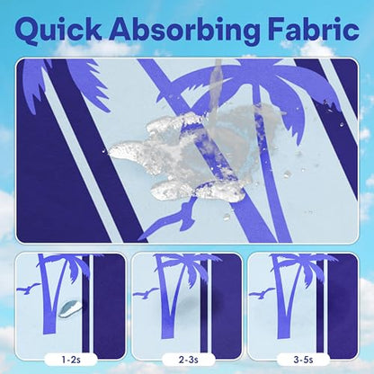 2 Pack Car Seat Towel Covers, Sweat Protector for Front Seats, Premium Thickened Microfiber with Elastic Strap, Breathable & Quick Dry, Machine Washable Cover for Gym Running Universal Fit Palm Tree - color: Palm Tree