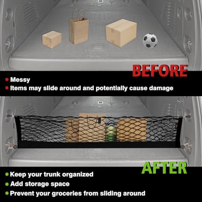 Truck Bed Cargo Net Trunk Netting Compatible with 2015-2020 Chevy Tahoe | GMC Yukon | Cadillac Escalade Accessories, Pickup Cargo Organizer SUV Sedan Storage Net w/Heavy Duty Carabiners - style: 2015-2020 Yukon & Tahoe & Escalade