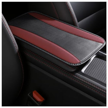 IHOTDER Stylish Car Center Console Cover,PU Leather Car Armrest Cover Prevent Scratches on Center Console,Universal Car Armrest Cushion Car Accessories Interior for Car SUV Truck (Burgundy) - color: Burgundy
