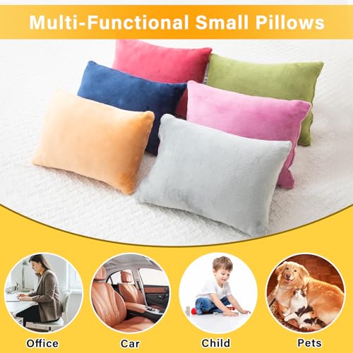 1 MIDDLE ONE 2 Pack Small Pillow, Memory Foam Mini Pillow 11 X 7 Inches for Travel, Sleeping, Nap and Neck, Knee, Lumbar Support, Tiny Cushion for Pet, Dogs (Blue) - color: Blue, size: 11x7 inch