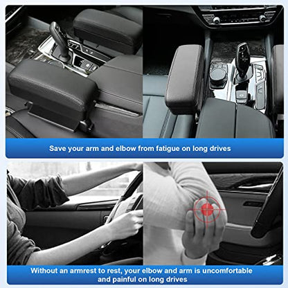 CDEFG Car Armrest Support Elbow Rest Pad Armrest Extender Console Storage Organizer Universal Fit for Most Cars