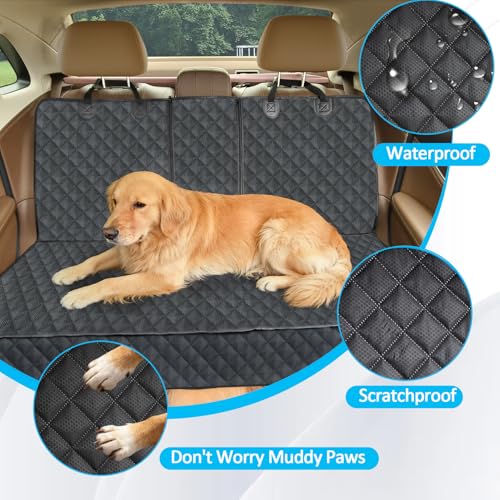 Dog Car Seat Cover for Back Seat Pet Cover for Dogs Waterproof Car Seat Protector Bench Seat Cover, Scratchproof Nonslip Durable Car Seat Covers for SUV,Truck &Cars(Standard Size:52W*48L)