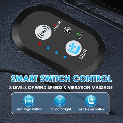 12V 16 Fans Cooling Car Seat Cover with Massaage, Ventilated Cooling Car Seat Cushion with & Auto Start/Stop, Summer Driver Seat Cooler Cooling Pad for Vehicle SUV, 1PCS