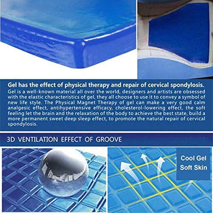 Motorcycle Seat Gel Pad Car Driver Seat Cushion Shock Absorption Mats Reduce Fatigue Comfortable Soft Cooling Fabric DIY Seat Pad Office Chair Seat Cushion (48 x 35 x 2cm) - size: 48 x 35 x 2cm