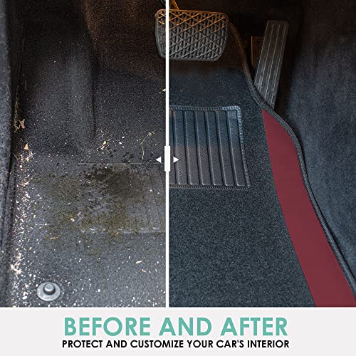 FH Group Automotive Floor Mats – Universal Fit Premium Carpet Car Mats with Driver Heel Pad, Full Set for Cars, SUVs & Trucks - Burgundy - color: Burgundy