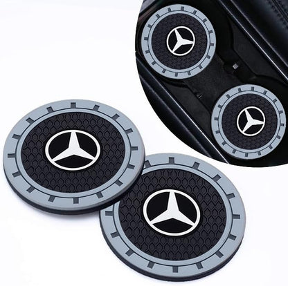 Car Cup Holder Coaster for Mercedes Benz Series Universal Non-Slip Cup Holder Insert Coaster Car Interior Accessories,Black 2PCS