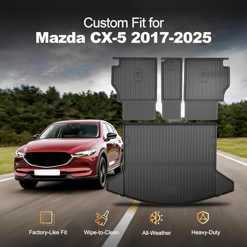 Cargo Liner with Backrest Mat Compatible with 2017-2025 Mazda CX-5 All Weather Protection CX5 Accessories - style: 18) for Mazda CX-5 2017-2025 Cargo Liner & Seat Back Mat