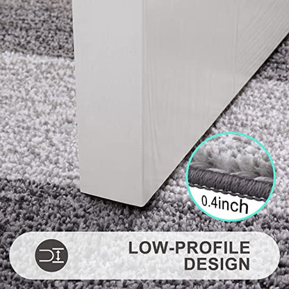 Indoor Outdoor Door Mat, 40x32 Non-Slip Absorbent Dirt Trapper, Low-Profile Washable Inside Entrance Front Floor Mat, Sturdy Soft Entry Doormats for Entryway, Grey