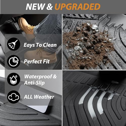 AIPOIL® Floor Mats & Cargo Liner Set for 2012-2017 Chevy Equinox & GMC Terrain All Weather Protection TPE Anti-Slip Automotive Full Set Custom Chevrolet Equinox Car Mats Accessories - Black - style: 32) For Equinox & Terrain 2012-2017 Full Set