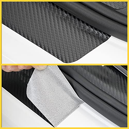 Door Sill Plate Protectors for Car - Universal Door Entry Guards Sill Scuff Cover Panel Step Protector, Welcome Pedal Protector Cover, Carbon Fiber, 4pcs/Set