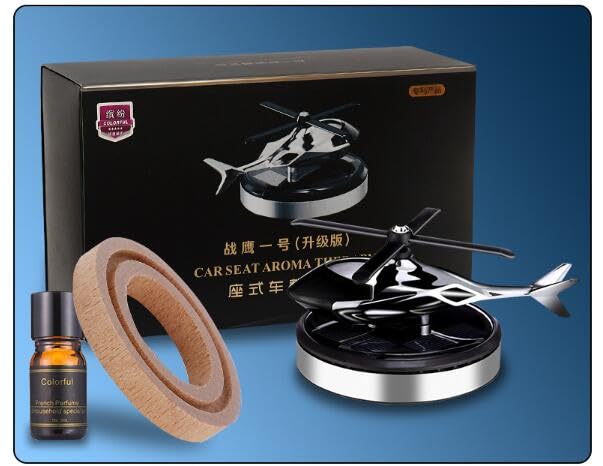Car Air Fresheners with Solar Rotating Car Fragrance Diffuser Creative Car Perfume Decoration Car Dashboard Aromatherapy Ornament Solar Helicopter Perfume Ornament Home Office Desktop Decoration A