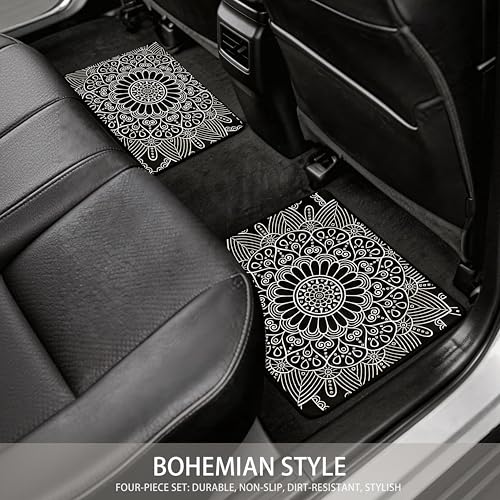 Automotive Floor Mats 4Pcs, Siberian-Style Car Floor Mats, Universal Front Rear Car Carpet,Durable Protective Car Rugs,Car Accessories for SUVs/Sedan/Wagons (Set 2)