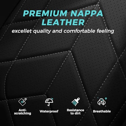 for Honda CRV Seat Covers Custom Fit 2017-2022 EXL EX LX Sport,Touring,Hybrid - Luxury Waterproof Leather Car Seat Covers Full Set - BlackGrey