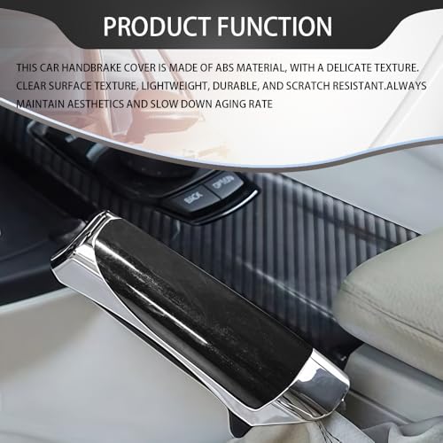 Car Handbrake Cover, Brake Covers for Cars, ABS Anti-Scratch Wear-Resistant Protective Cover with Comfortable Grip, Car Decor Accessory Handbrake Grip Cap Fit Most Cars (Bright Black)