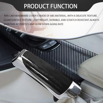 Car Handbrake Cover, Brake Covers for Cars, ABS Anti-Scratch Wear-Resistant Protective Cover with Comfortable Grip, Car Decor Accessory Handbrake Grip Cap Fit Most Cars (Bright Black)